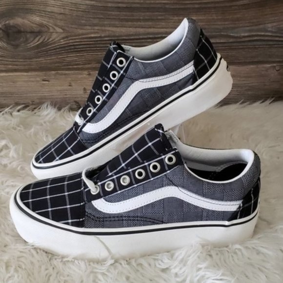 Vans Shoes - New Vans Woven Check Old Skool Platform Sneakers